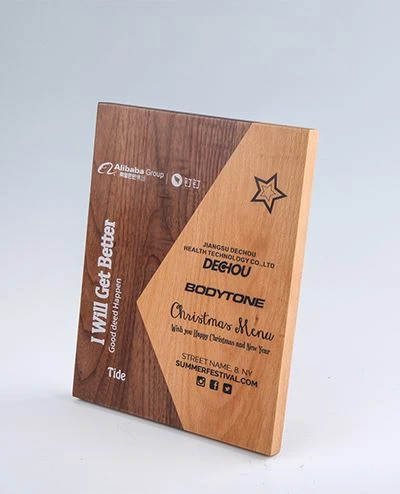 Wood plaque award with printing-1